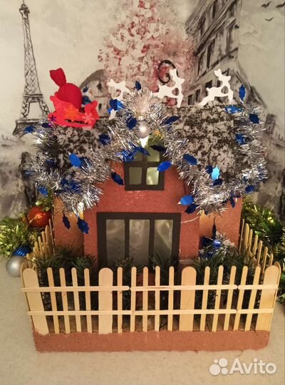 Новогодний домик с подсветкой