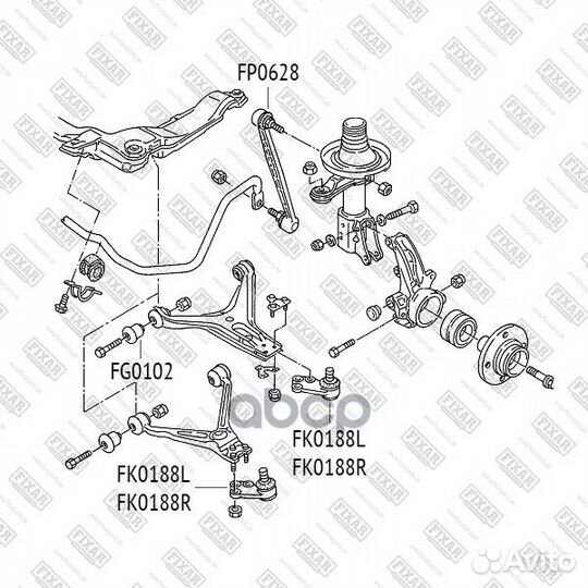 Опора шаровая нижняя левая перед лев FK0188