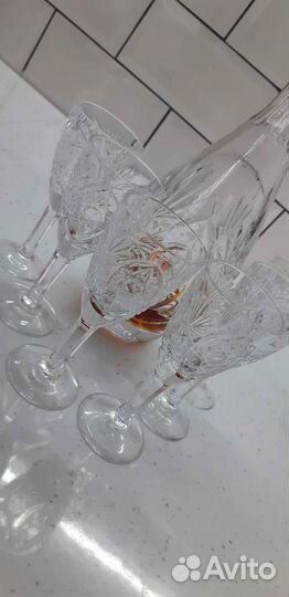 Графин и бокалы хрустальный
