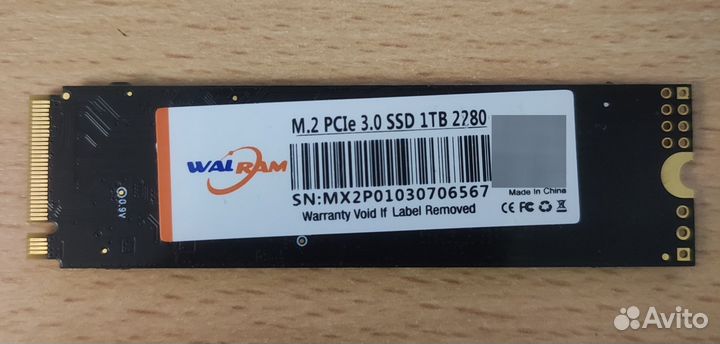 Ssd m2 nvme 1Tb Walram, нерабочий