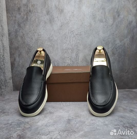 Лоферы мужские loro piana экокожа