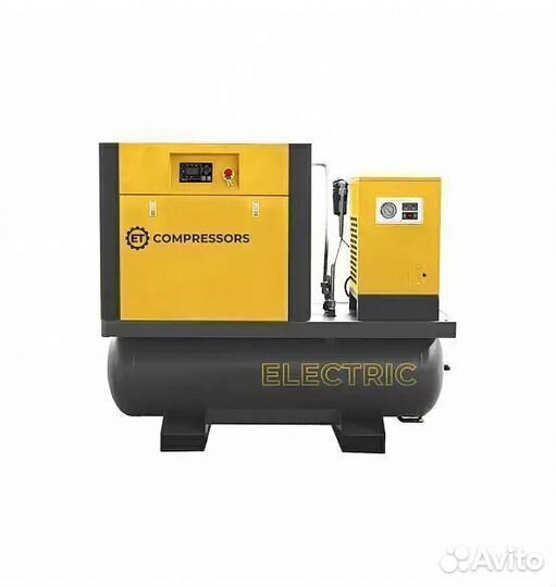 Компрессор 7,5 кВт винтовой 10 Бар на ресивере