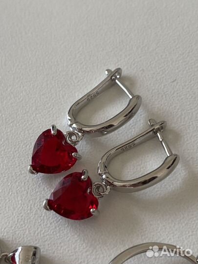 Комплект серьги кольцо и подвеска