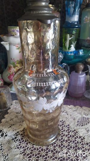 Большой старинный кувшин эмаль