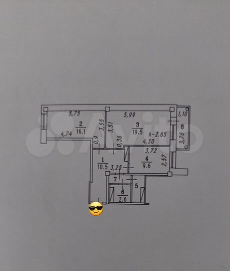 2-к. квартира, 62,7 м², 9/12 эт.