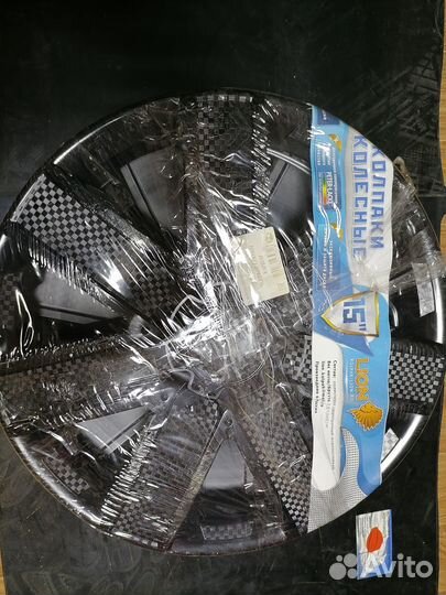 Колпаки комплект Lion R15 черный глянец