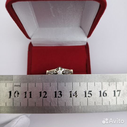 К28. Кольцо с бриллиантом, золото 585 (id 67999)