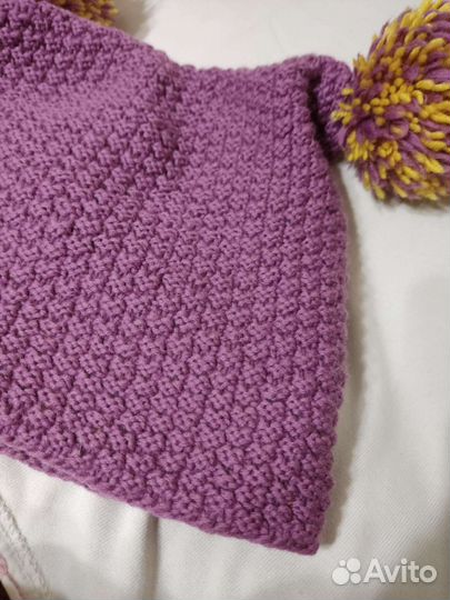 Зимний комплект шапки и снуда на девочку