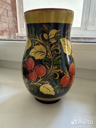 Набор деревянной посуды. Хохлома