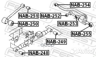 Сайленблок задней поперечной тяги NAB-255 Febest