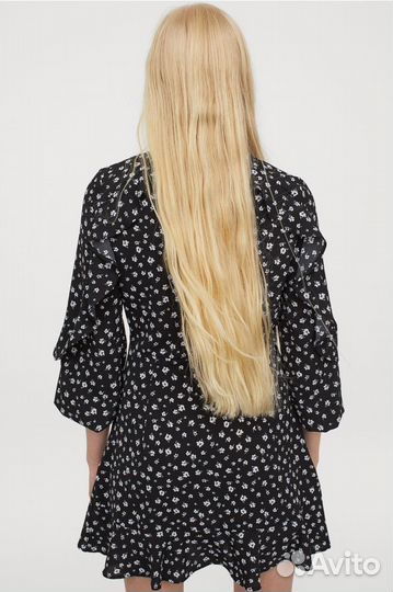 Платье цветы оборки H&M 40