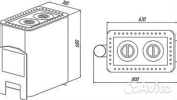 Отопительная печь Варвара Двухконфорочная