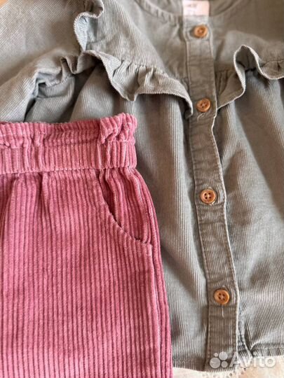 Лот вельветовый H&M для девочки 6-9m(68/74)