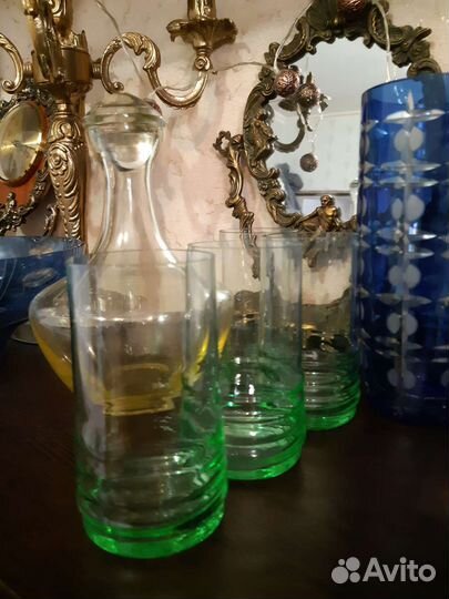 Посуда цветное стекло времен СССР