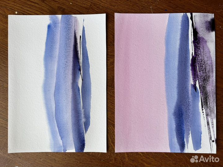 Авторский пейзаж акварель интерьерная картина