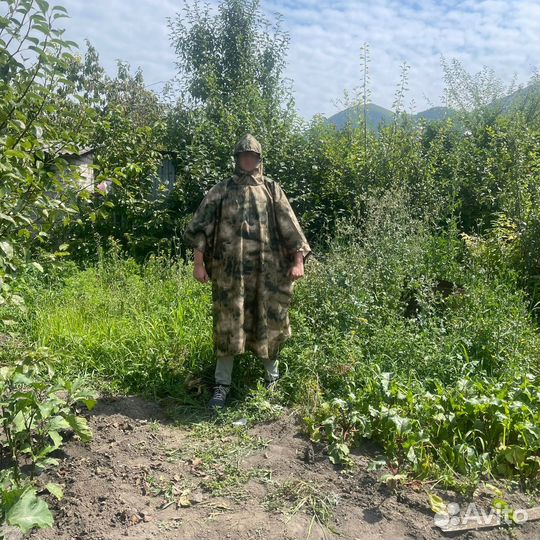 Плащ пончо,плотный,военный,дождевик