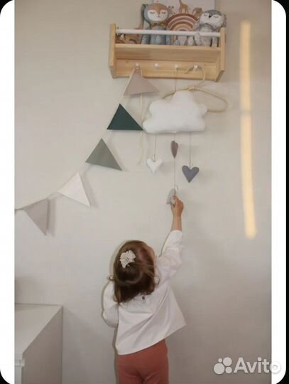 Декоративная подвеска Облако и гирлянда Флажки