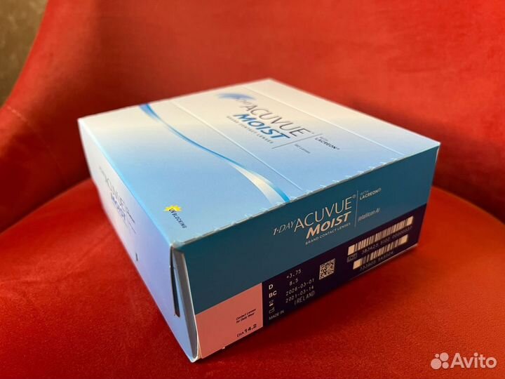 Линзы acuvue moist +3,75 (180 шт.)
