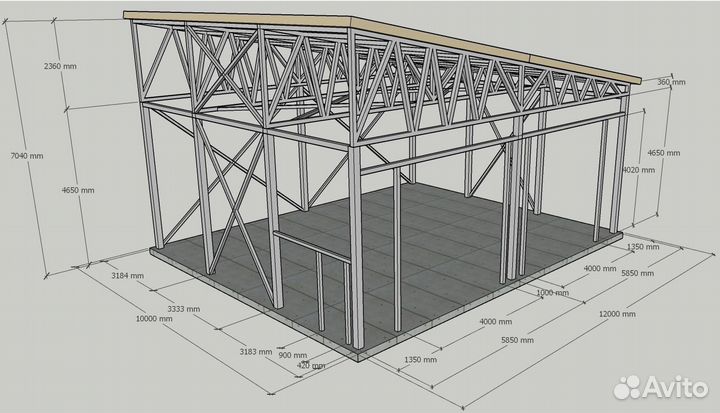Визуализация чертеж смета расчет гаража помещения