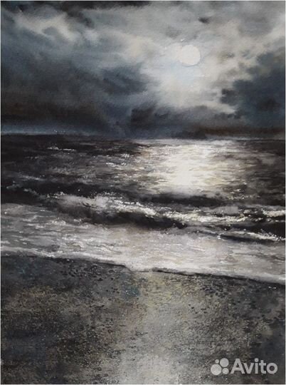 Картина акварель пейзаж