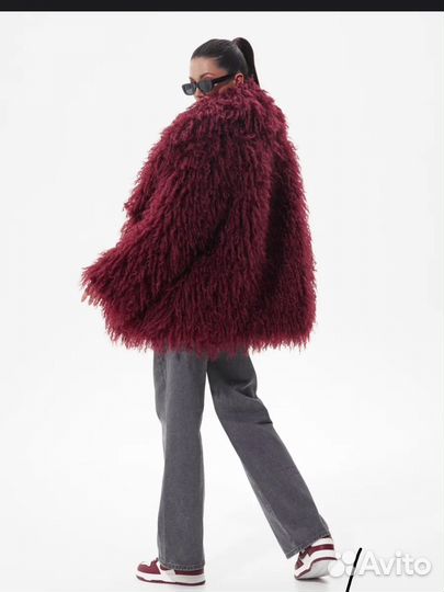 Шуба из эко меха лама