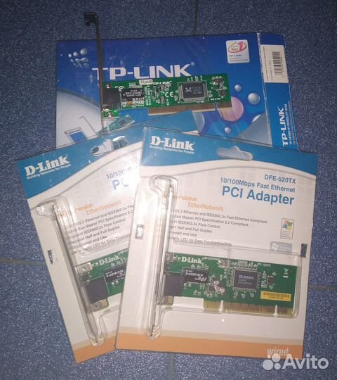 Сетевая карта, 3 шт., б/у, рабочие