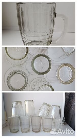 Стаканы граненые, пивная кружка усз 1975г.СССР