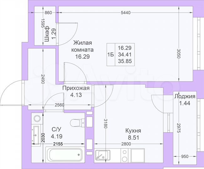 1-к. квартира, 35,9 м², 10/25 эт.