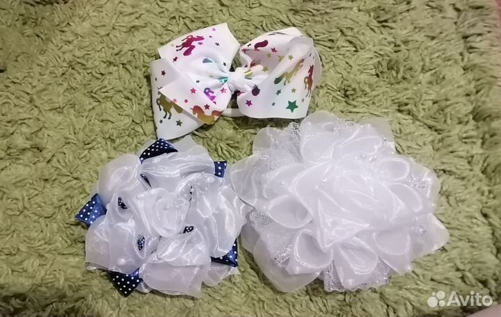 Бантики белые для волос