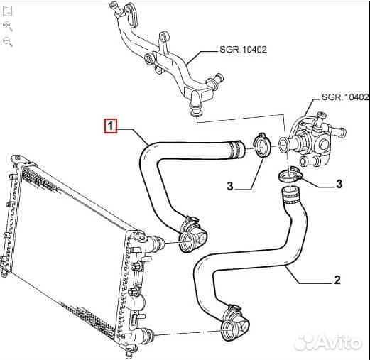 Шланг радиатора верхний Alfa Romeo 147/GT