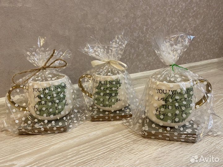 Набор кружка+подставки деревянные