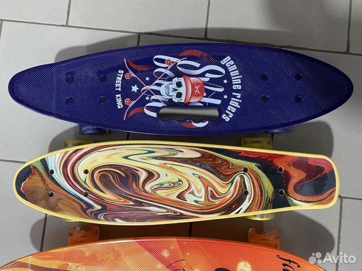 Детский скейтборд со светом 6 расцветок 60 см