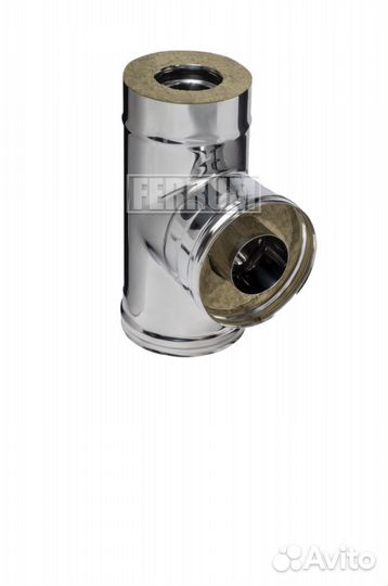 Сэндвич труба Ferrum 115/200 1м 0,8 мм Нержавейка