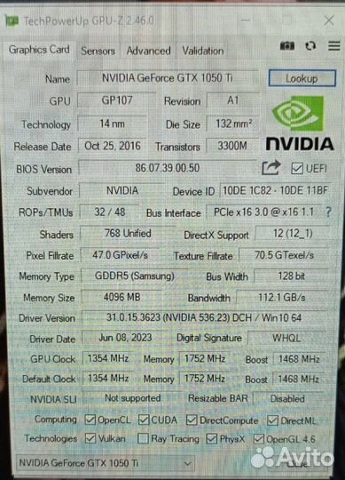 Видеокарта KFA2 GeForce GTX 1050 Ti exoc 4gb