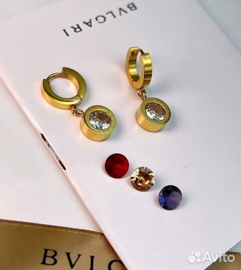 Bvlgari серьги со сменными камнями