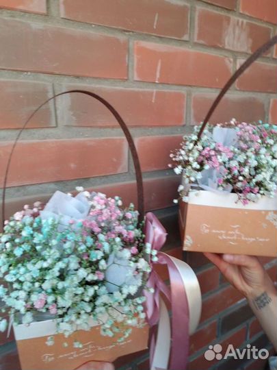 Композиция из радужной гипсофилы