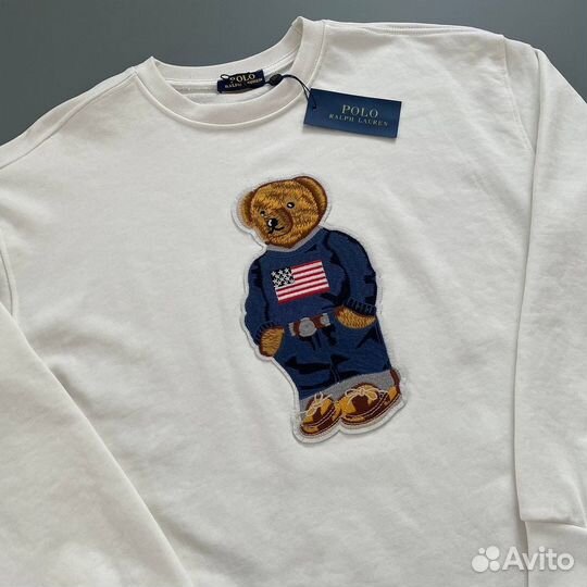 Свитшот polo ralph lauren с медведем белый