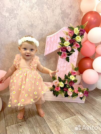 Цифра 1 на годик девочке