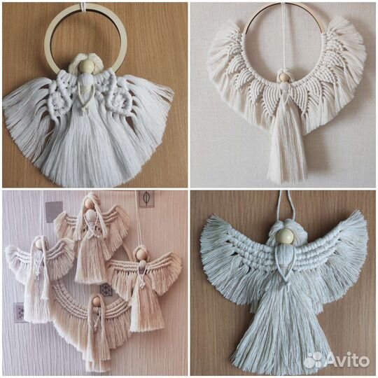 Ангелочки макраме оберег, декор, подарок
