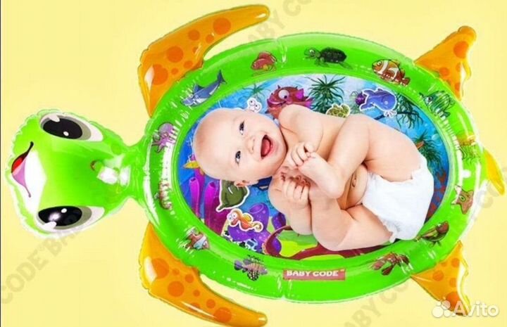 Детский водный коврик веселая черепашка