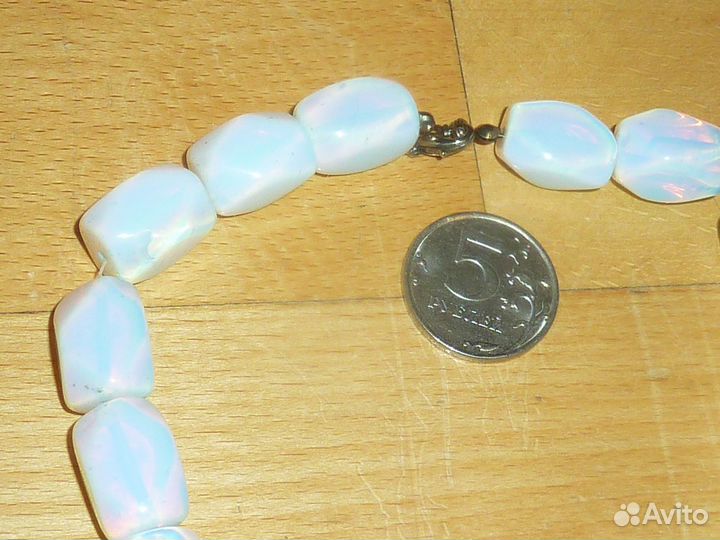 Бусы Крупный лунный камень Длина 46 см