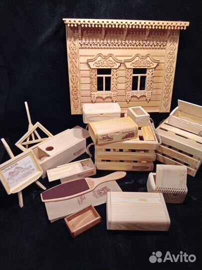 Деревянные коробочки с выдвижной крышкой
