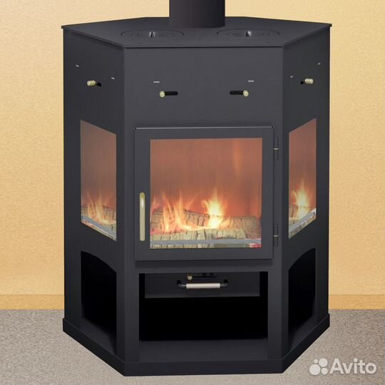 Печь-камин Енисей с плитой (гк Мета)