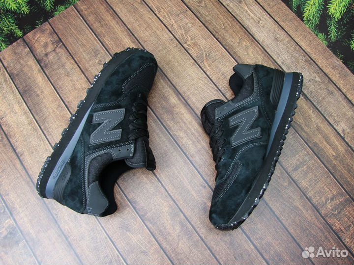 New balance 574 темно-зелёный замша 42-43 45-46