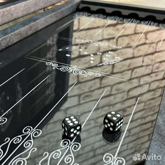 Нарды ручной работы со стеклом