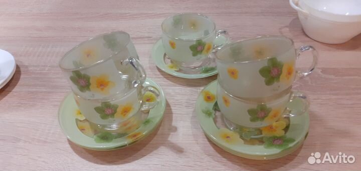 Чашка с блюдцами. 5 штук