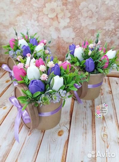 Букет тюльпанов из мыла. Ручная работа