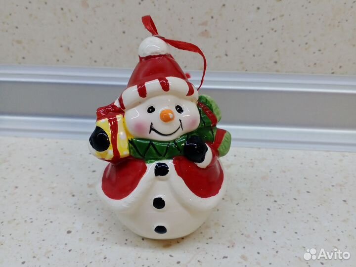 Новогодние фигурки снеговик ёлка керамика