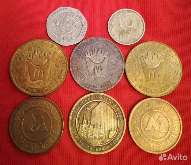 Коллекция монет,жетонов,коинов-1300 штук