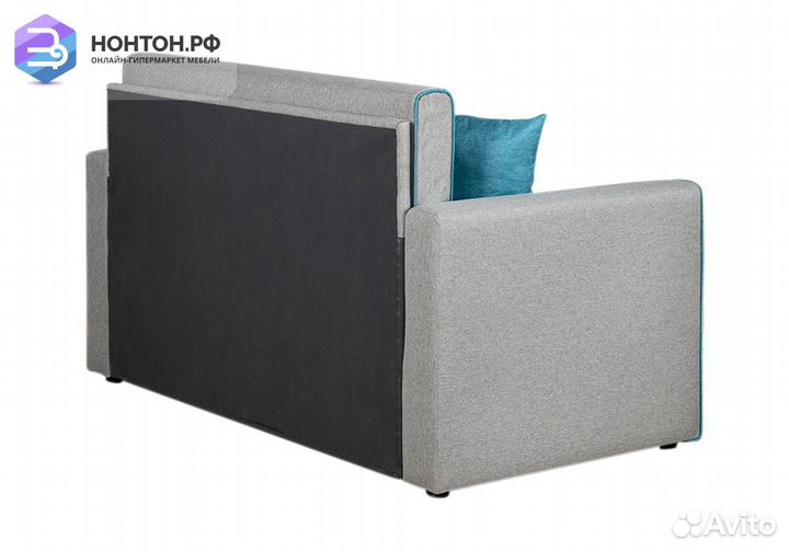 Диван выкатной Найс светло-серый / бирюзовый